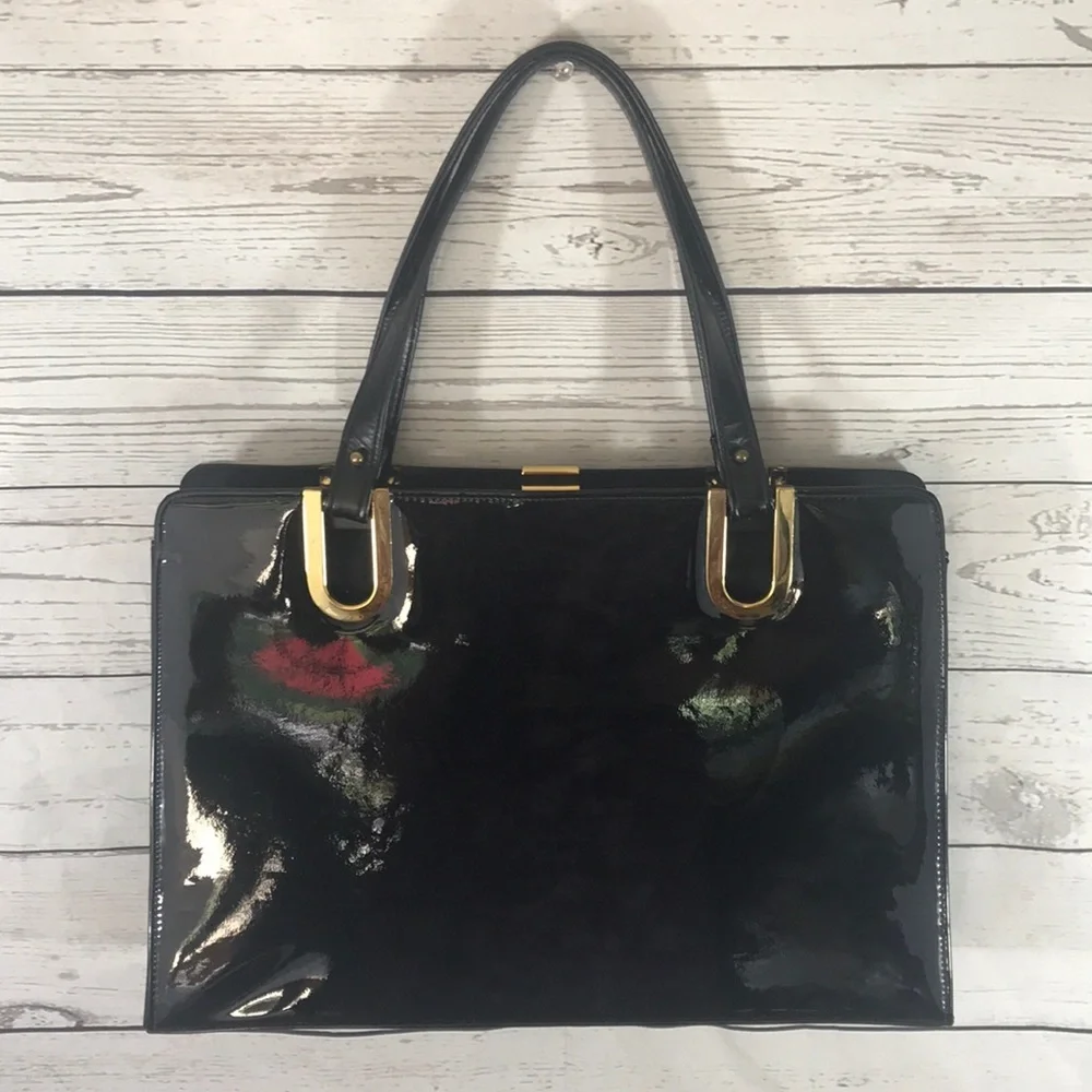 Vintage 50s Dobbies Bags Black patent leather